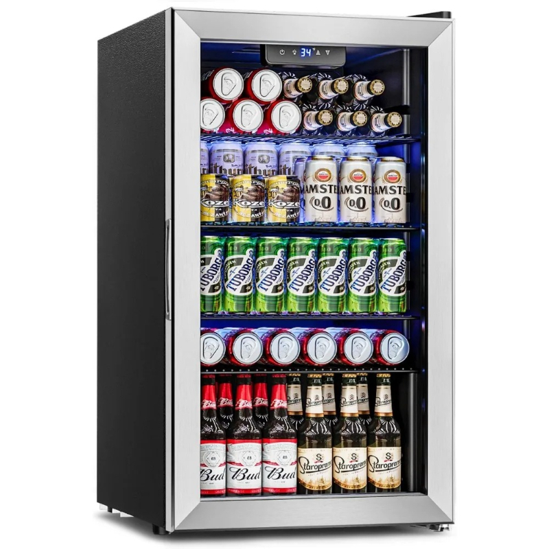 Wine Beer Mini Fridge - Getränkekühlschrank - 126 Dosen Mini-Kühlschrank mit
