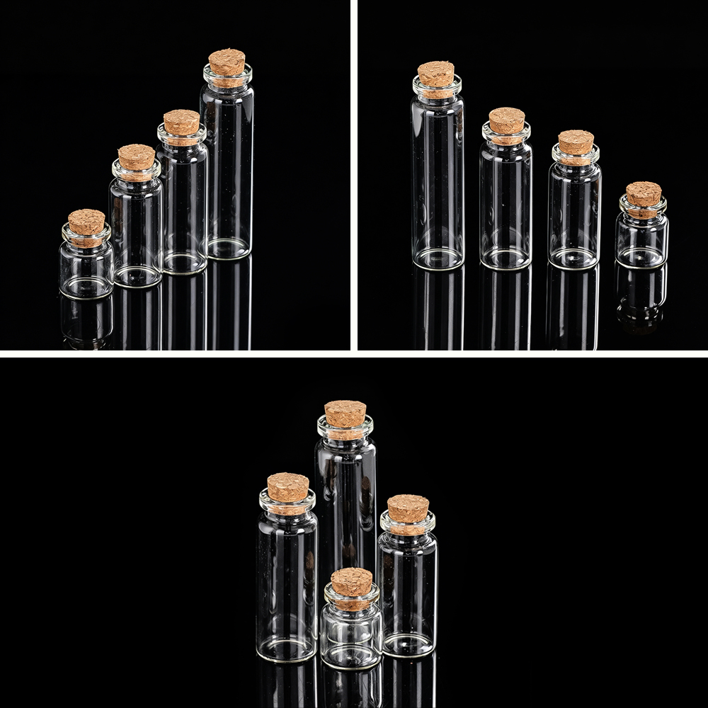 Bottle Stopper Set - Glasflaschen-Set mit Korkverschluss, 'Nachricht in einer
