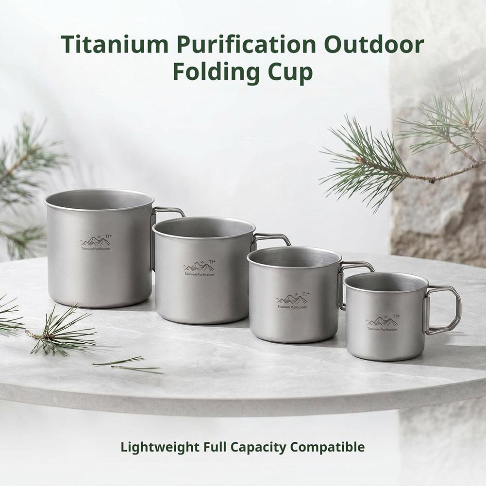Beer Mug Handled - Edelstahl-Campingbecher für Outdoor-Wanderungen Ultraleichter Reise-Tee-Kaffee-Bier-Becher mit