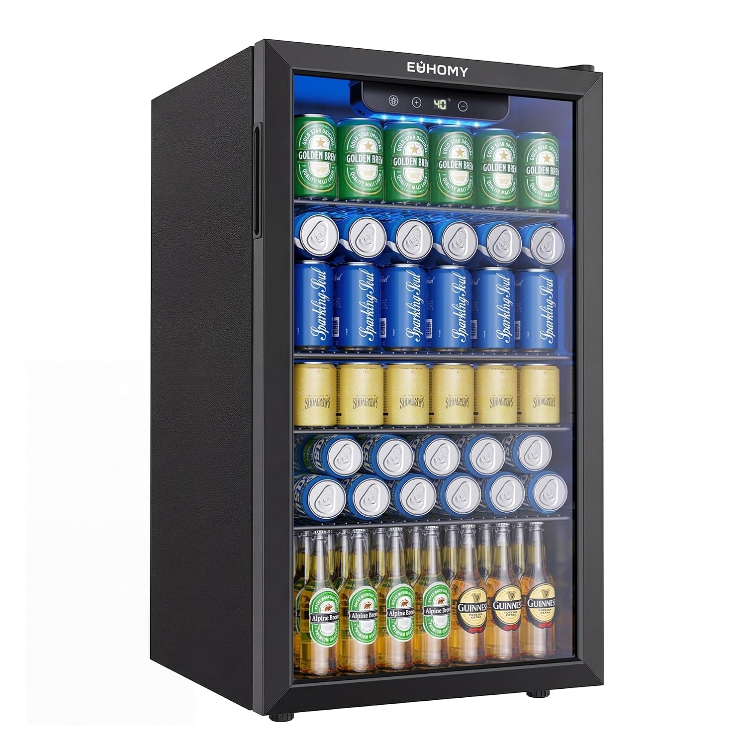 Wine Beer Mini Fridge - Mini-Kühlschrank für 130 Dosen, Getränkekühler mit