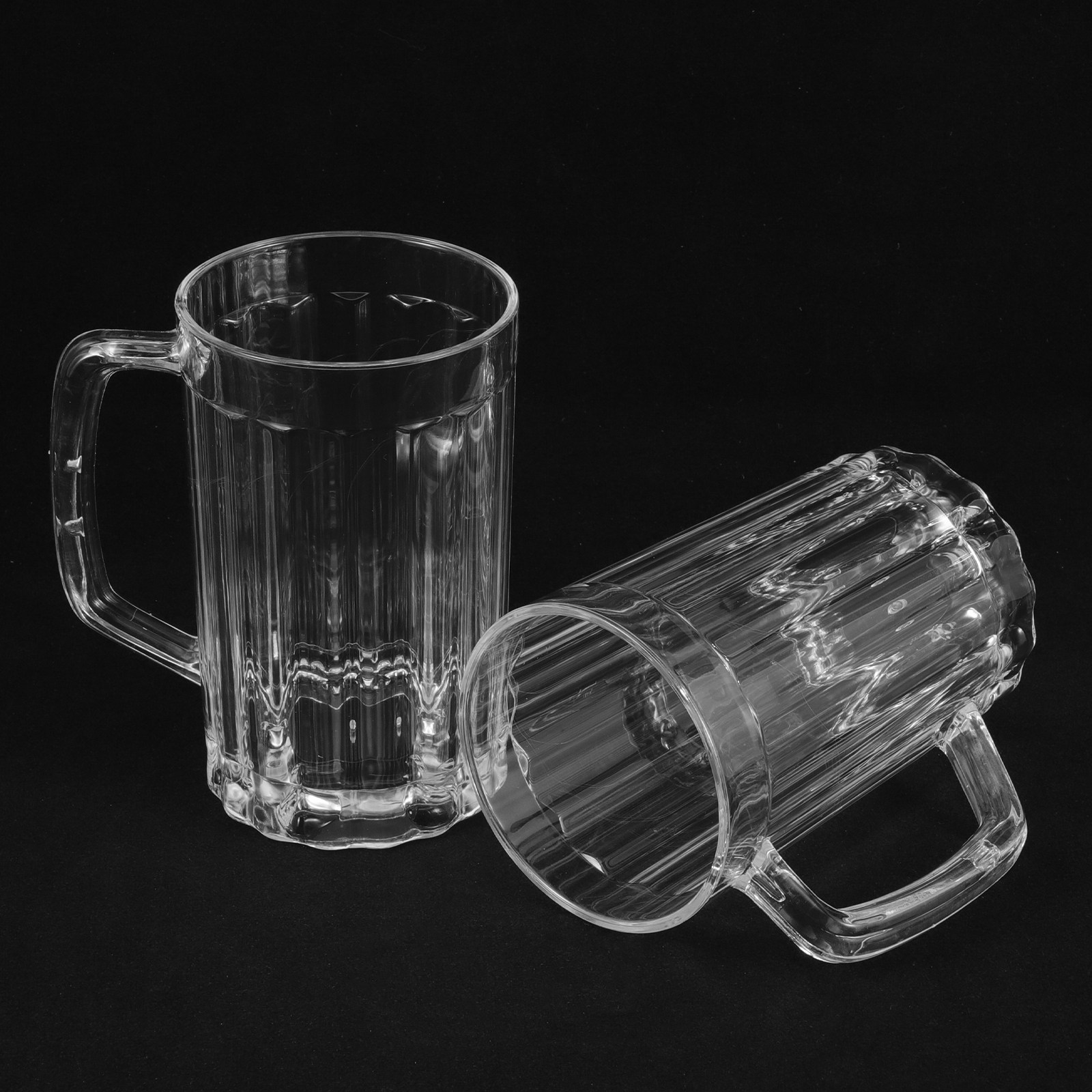 Beer Mug Handled - 2 Stück 500ml Hochwertige Plastik-Bierkrüge mit