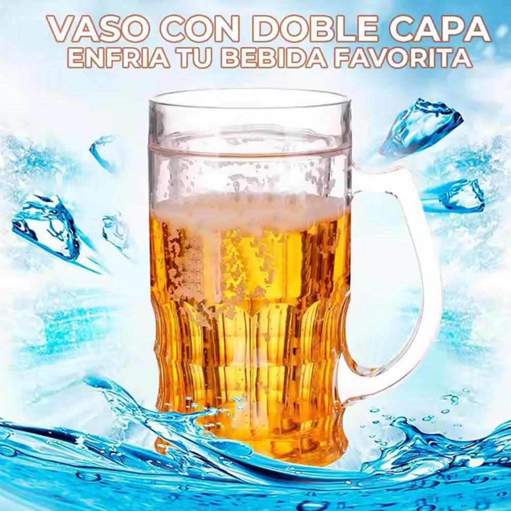 Beer Mug Handled - 1/2 Stück Doppel-Bierglas mit Henkel, transparenter