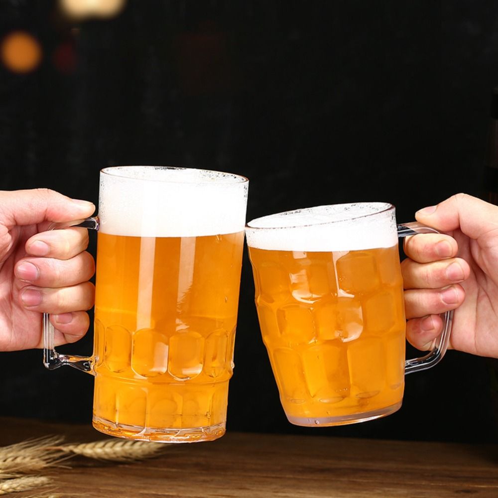 Beer Mug Handled - Kreativer Glasimitat-Bierkrug aus Kunststoff, transparent mit