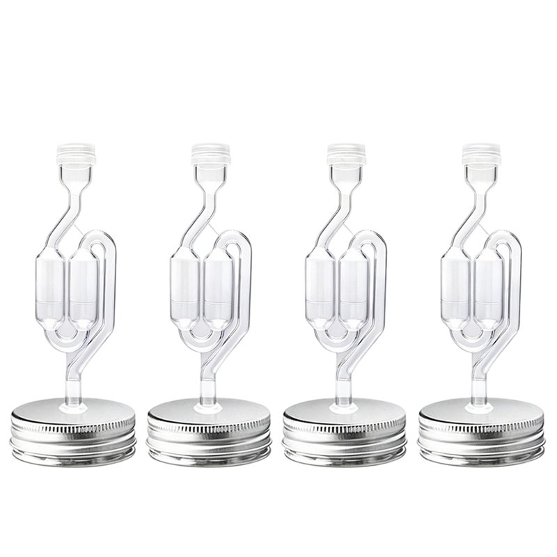 Wine Beer And Mead - Perfekt für Mason Wide-Mouth-Gläser. 4-teiliges 70-mm-Fermentationsdeckel-