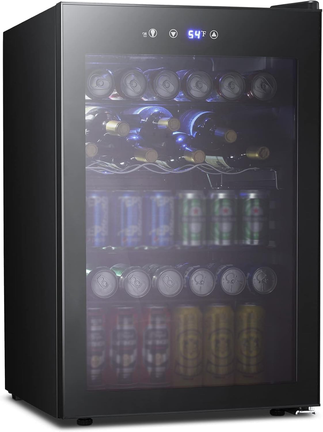 Wine Beer Mini Fridge - 4,5 Kubikfuß Getränkekühler, 145 Dosen Mini-Kühlschrank