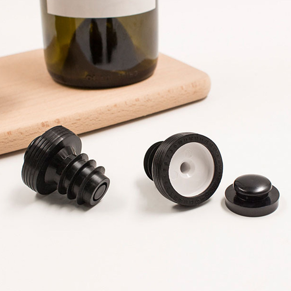 Wine Beer Food - Hochwertiger Lebensmittelqualitäts-Silikon-Weinflaschenverschluss Vakuumversiegler für Rotwein-, Bier-,