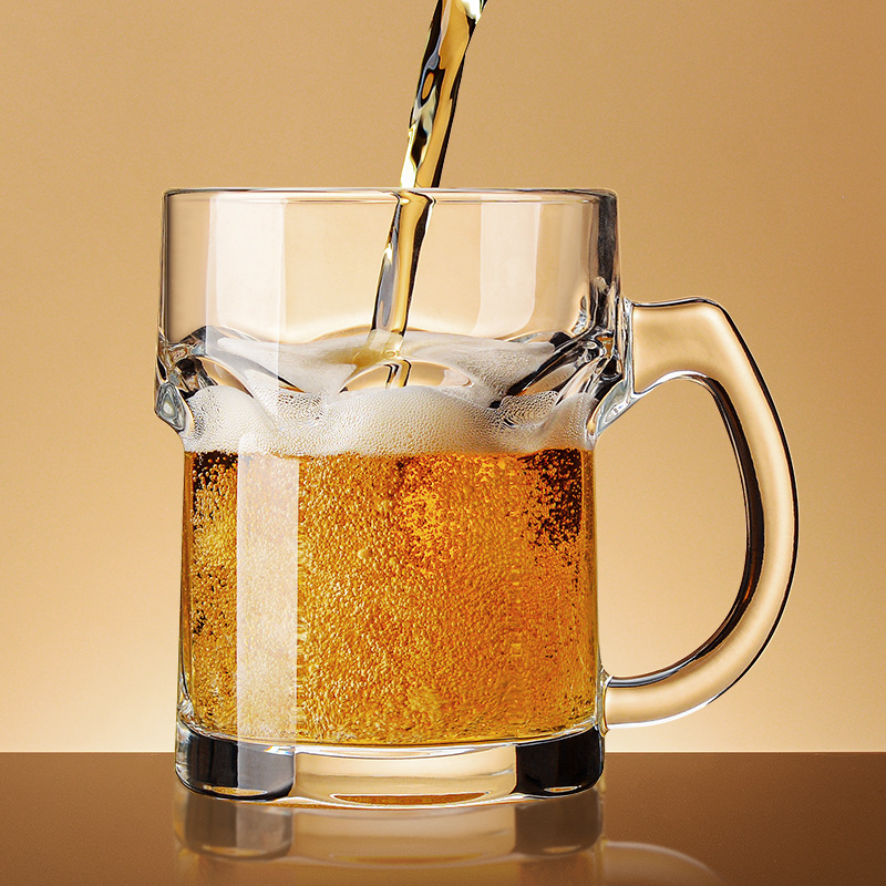Beer Mug Handled - Haushaltsbierkrug mit Henkel, kreativer, trendiger Glaswasserkrug,