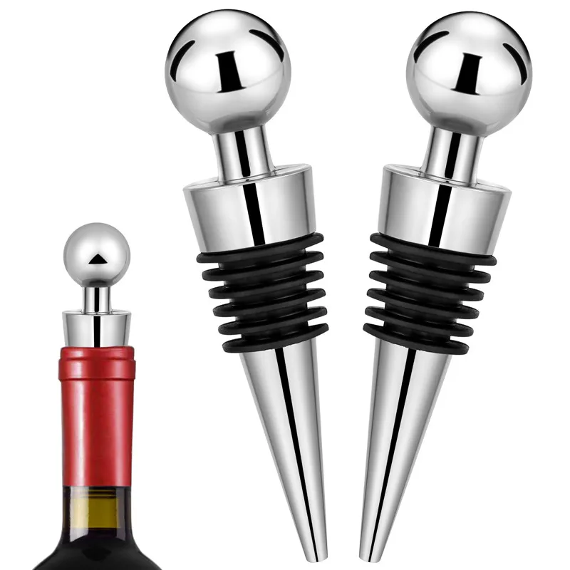 Bottle Stopper Set - 2 teile/satz Silber Flaschenverschluss Runde Kugel