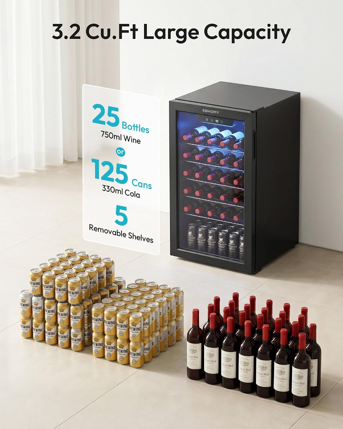 125-Dosen-Getränkekühler mit G – Wine Beer Mini Fridge Bewertung und Preis