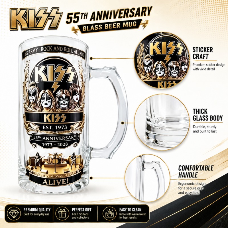 55. Jubiläum KISS Rockband Bie – Beer Mug Handled Bewertung und Preis