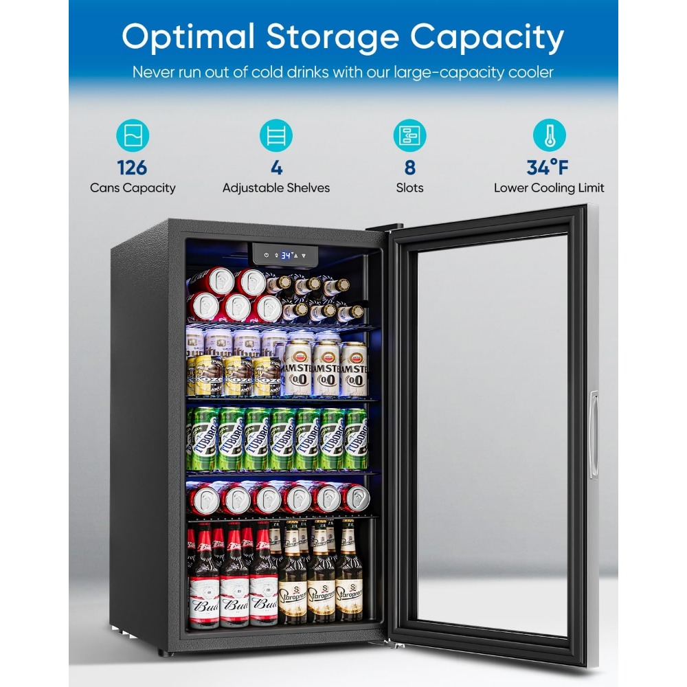 Getränkekühlschrank - 126 Dose – Wine Beer Mini Fridge Bewertung und Preis