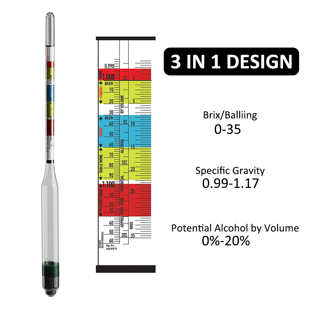 3-Skala-Hydrometer zur Herstel – Beer Wine Hobby Bewertung und Preis