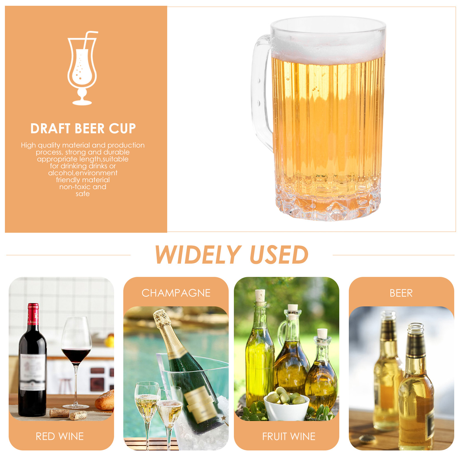 2 Stück 500ml Hochwertige Plas – Beer Mug Handled Bewertung und Preis