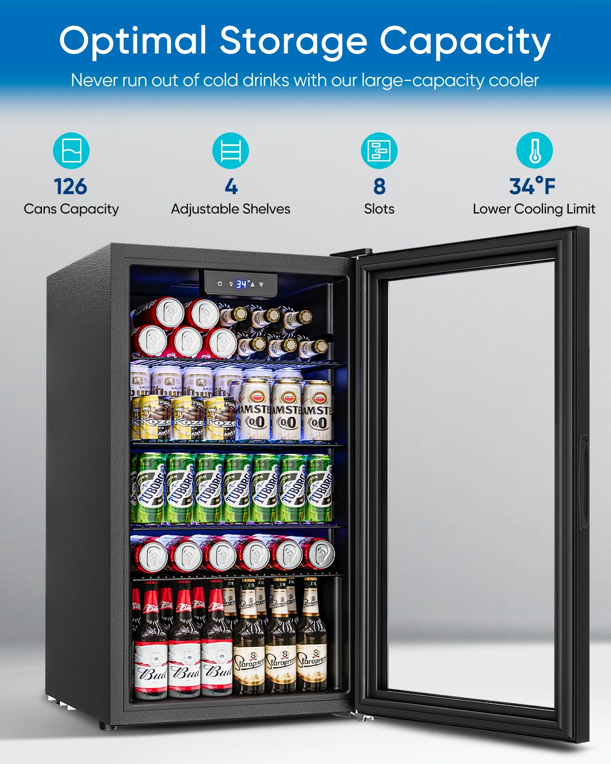 3,2 Cu.Ft Mini-Kühlschrank mit – Wine Beer Mini Fridge Bewertung und Preis
