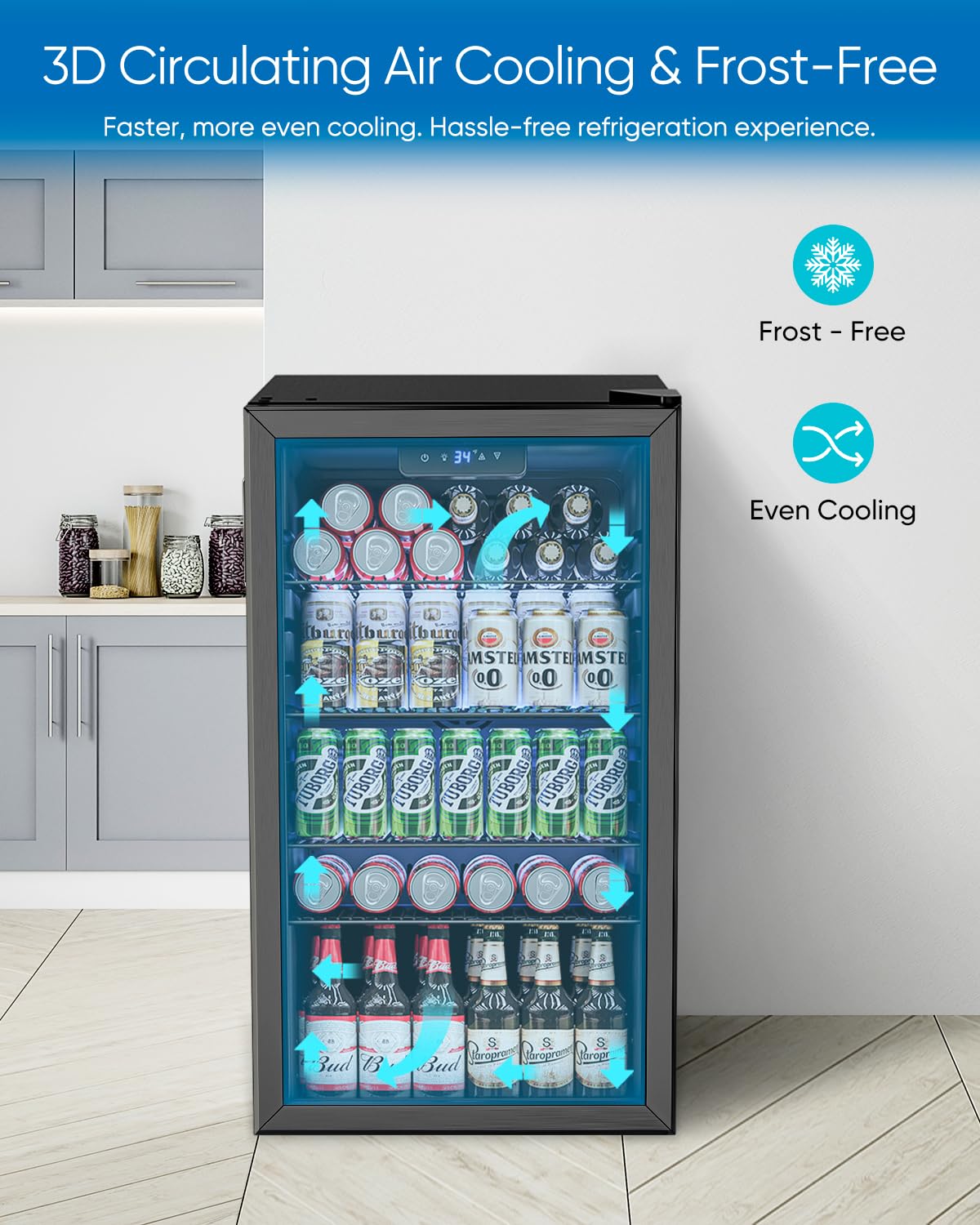 3,2 Cu.Ft Mini-Kühlschrank mit – Wine Beer Mini Fridge Bewertung und Preis
