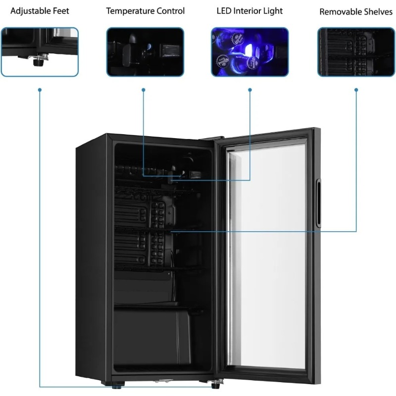 Getränkekühlschrank, 3,2 Cu.ft – Wine Beer Mini Fridge Bewertung und Preis